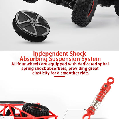 Remote Controlled Monster Truck, 2.4GHz 4WD Off-road RockTracked Vehicle, 1:16 All Terrain Rechargeable Electric Toy  Gifts