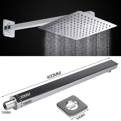 40cm Shower Arm Wall Mounted Shower Arm Shower Head Extension Shower Head Arm for Square Shower Head Rain Shower Head