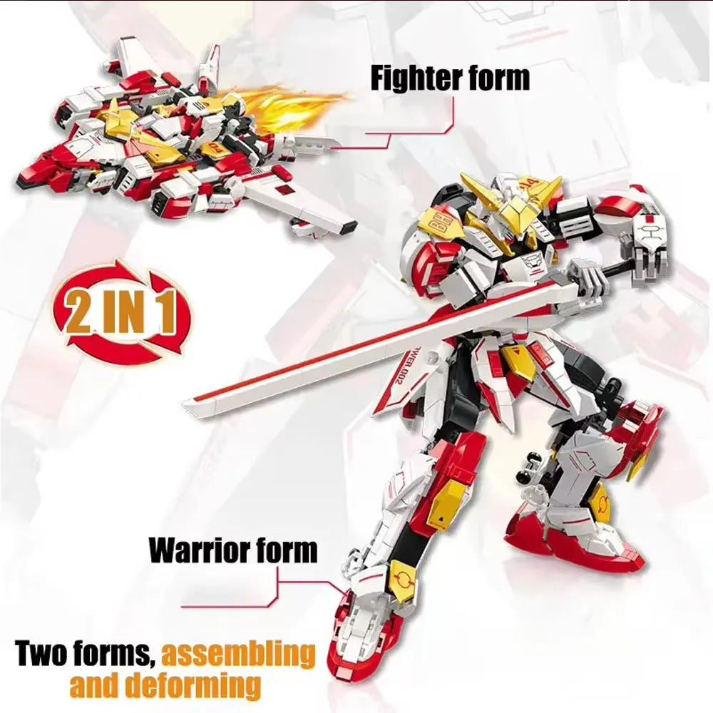 FF20011 Anime Jiestar gun 2 in 1 Transforming Mecha Robot military Brick Model Building Blocks Christmas set Birthday Toys