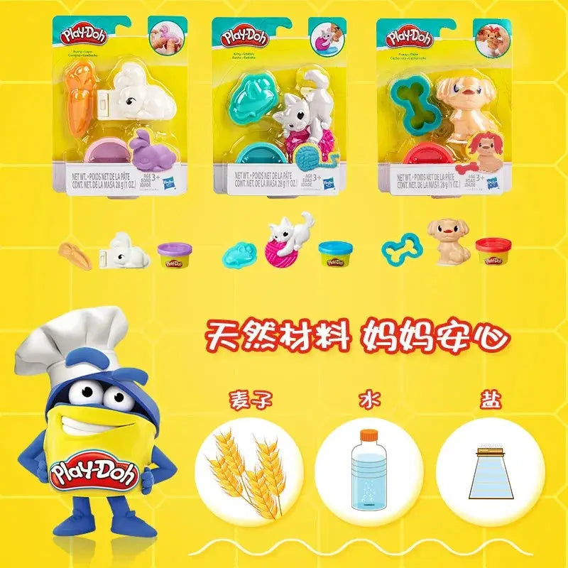 Hasbro Play Doh Clay Tool Set Kids Manual Toys PlayDoh Pets Cat Rabbit Puppy Dog Mold Model Children Gifts