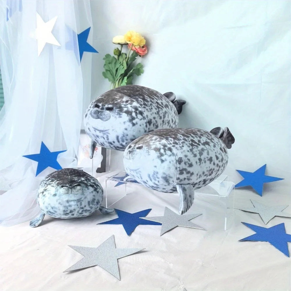 1Pcs Chubby Seal Plush Toy, Soft Plush Pillow, Cute Home Decoration, Perfect Gift for New Year and Christmas