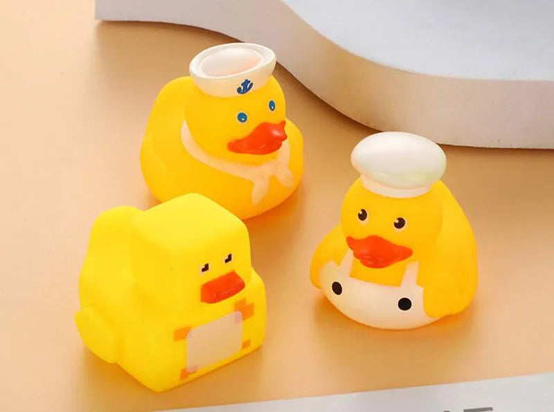 5-30Pcs/Lot Rubber Ducks Baby Bath Toys Kids Shower Bath Toy Float Squeaky Sound Duck Water Play Game Gift For Children