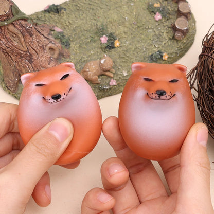 Creative Dog Egg Pinch Le Cute Simulation Chai Dog Egg Sponge Squeeze Rebound Toys Children Adult Decompression Props