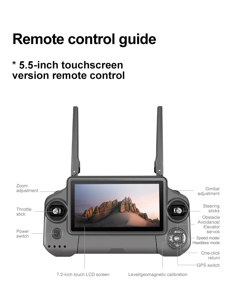 ZLL D12 Drone With 8K HD Camera Screen Remote GPS 360° Obstacle Avoidance 5G Wifi FPV Brushless Motor RC Dron Load capacity 500g