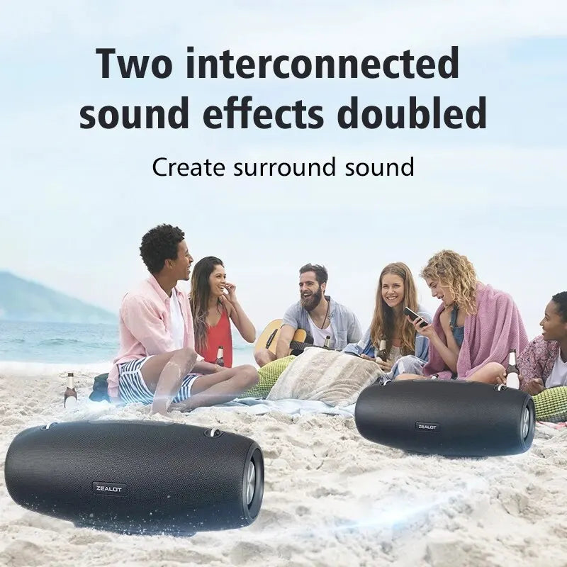 ZEALOT-S67 60W Portable Bluetooth Speaker Outdoor Party Speaker Big Loud Speaker Excellent Bass Performace 3D Speaker