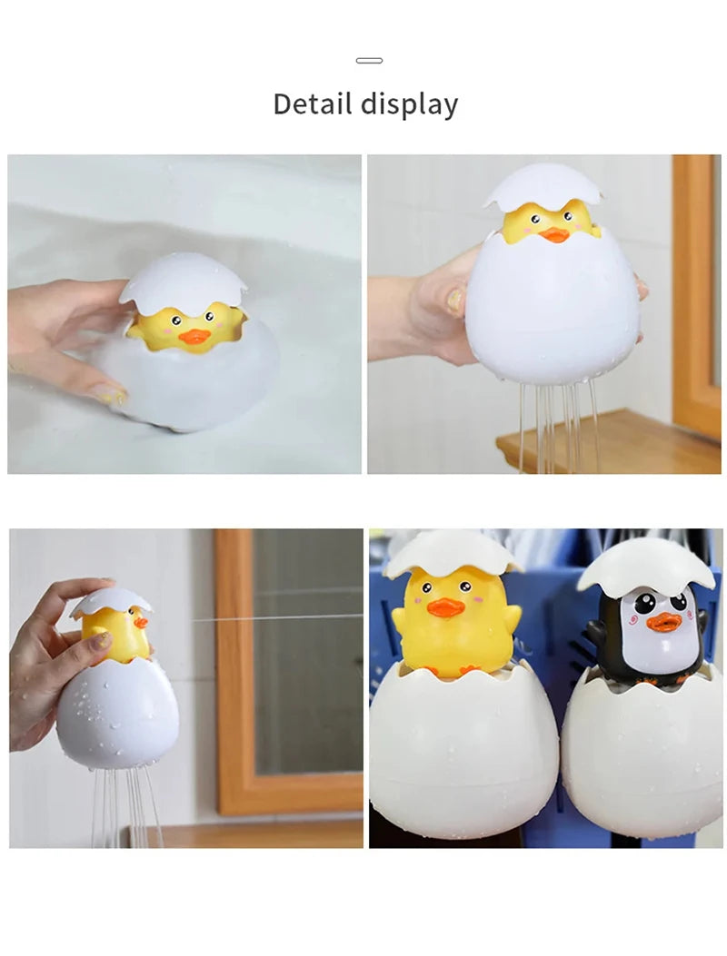 Baby Bathing Toy Kids Cute Duck Penguin Egg Water Spray Sprinkler Bathroom Sprinkling Shower Swimming Water Toys For Kids Gift