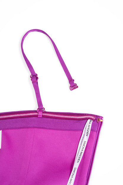 Vava Voom Dress - Pointed bodice satin midi body-con dress with side