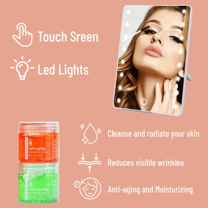 Pursonic Touchscreen LED Vanity Mirror and Luxurious Gel &amp; Mud Face