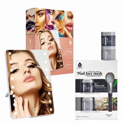 Pursonic Touchscreen LED Vanity Mirror and Luxurious Gel &amp; Mud Face