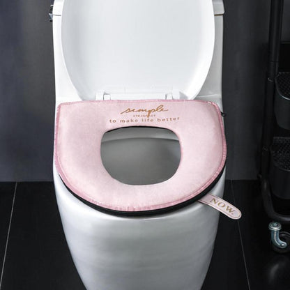 Thicken Washable Zipper Toilet Seats Cover Winter