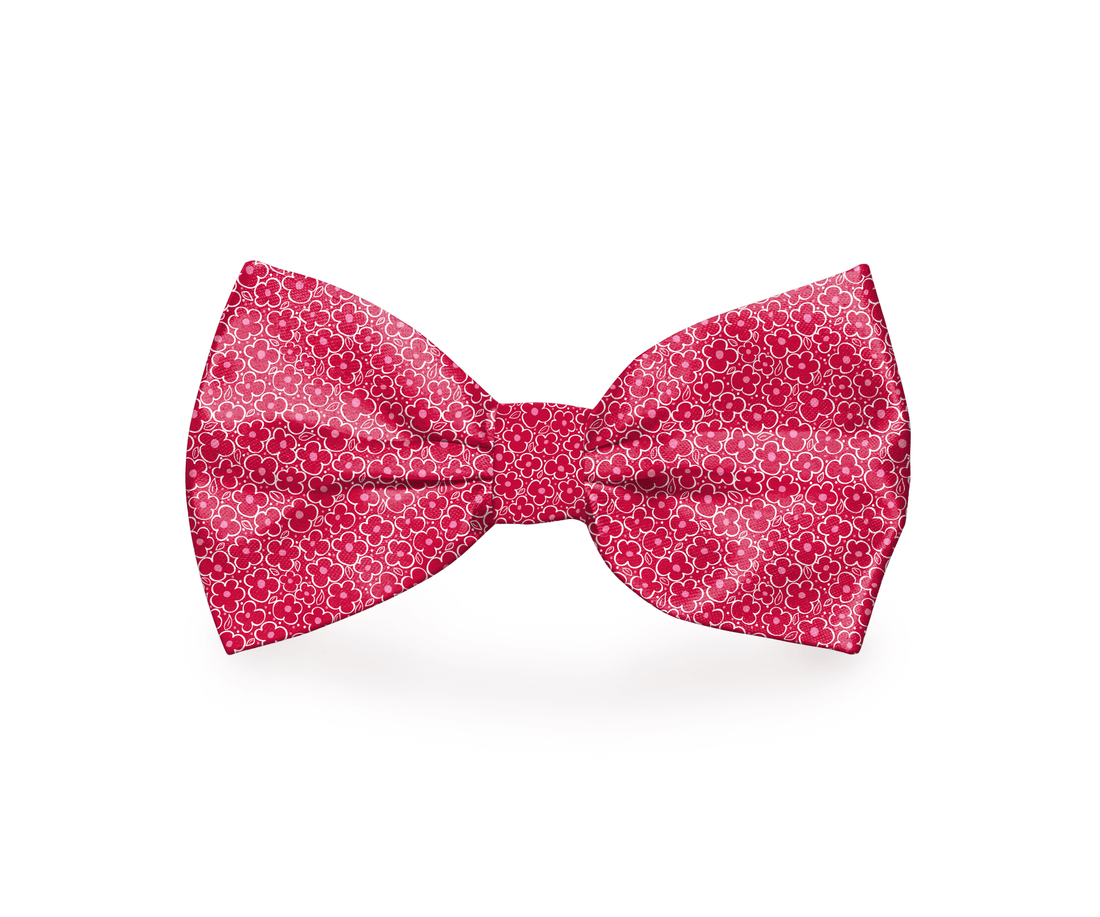 Tiny Flowers Pink Dog Bow Tie