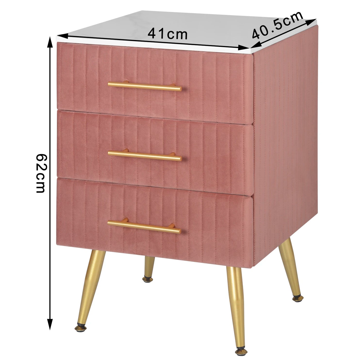 WOLTU Bedside Cabinet Nightstand with 3 Drawers Chest of Drawers Sideboard Storage Coffee Table for Bedroom Home