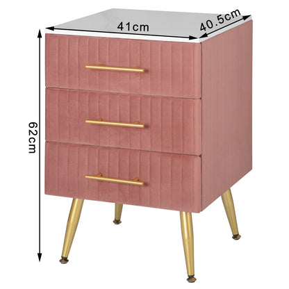 WOLTU Bedside Cabinet Nightstand with 3 Drawers Chest of Drawers Sideboard Storage Coffee Table for Bedroom Home