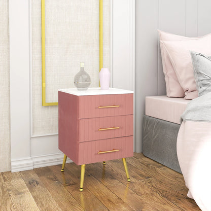 WOLTU Bedside Cabinet Nightstand with 3 Drawers Chest of Drawers Sideboard Storage Coffee Table for Bedroom Home
