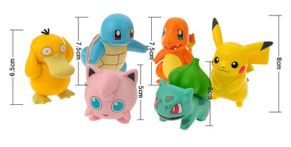 Pokemon Anime Action Figures Pikachu Toys Model Charmander Psyduck Squirtle Jigglypuff Bulbasaur Kawaii Collect Dolls Kids Gift