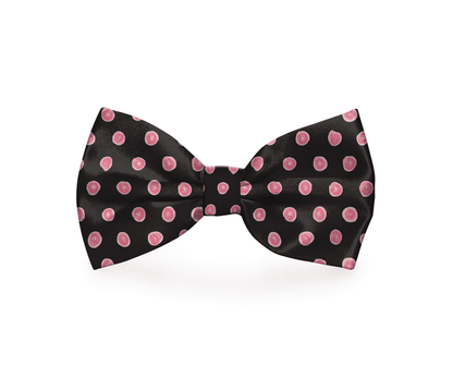 Polka-Dot Pink &amp; Black Dog Bow Tie
