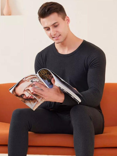 Men's 2-Piece Cotton Thermal Set with Shirt & Pants