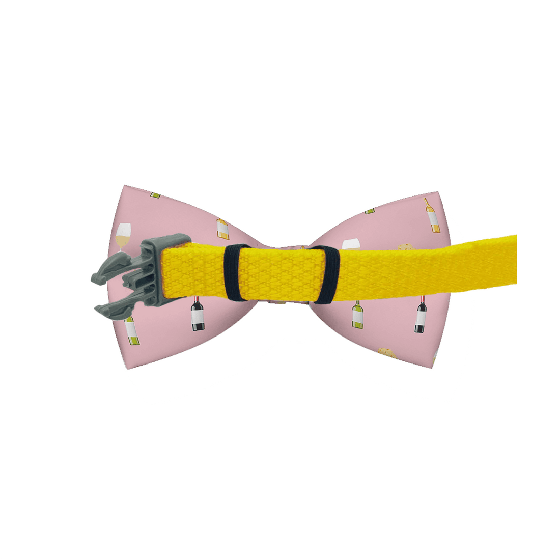 Wine &amp; Cheese Pink Dog Bow Tie