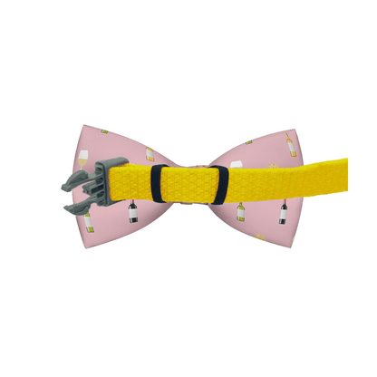Wine &amp; Cheese Pink Dog Bow Tie