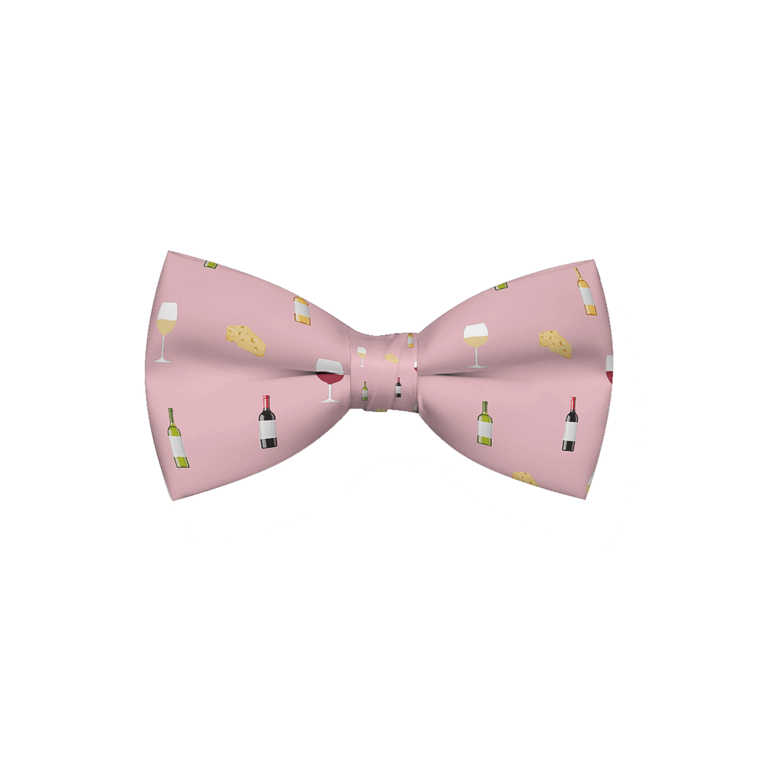 Wine &amp; Cheese Pink Dog Bow Tie