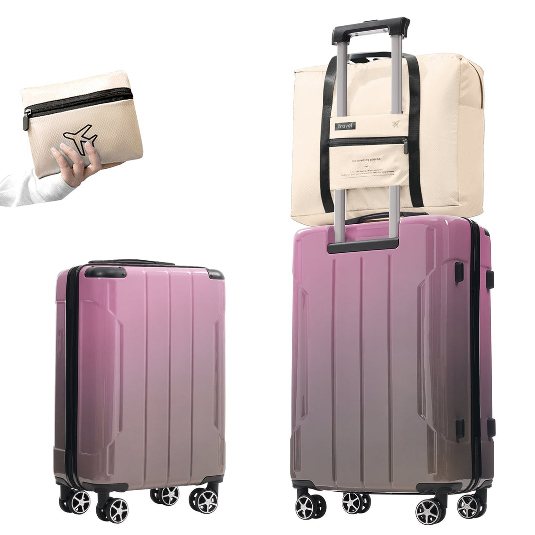 Luggage Sets 3 Piece Suitcase Set with Spinner Wheels, Built-in TSA