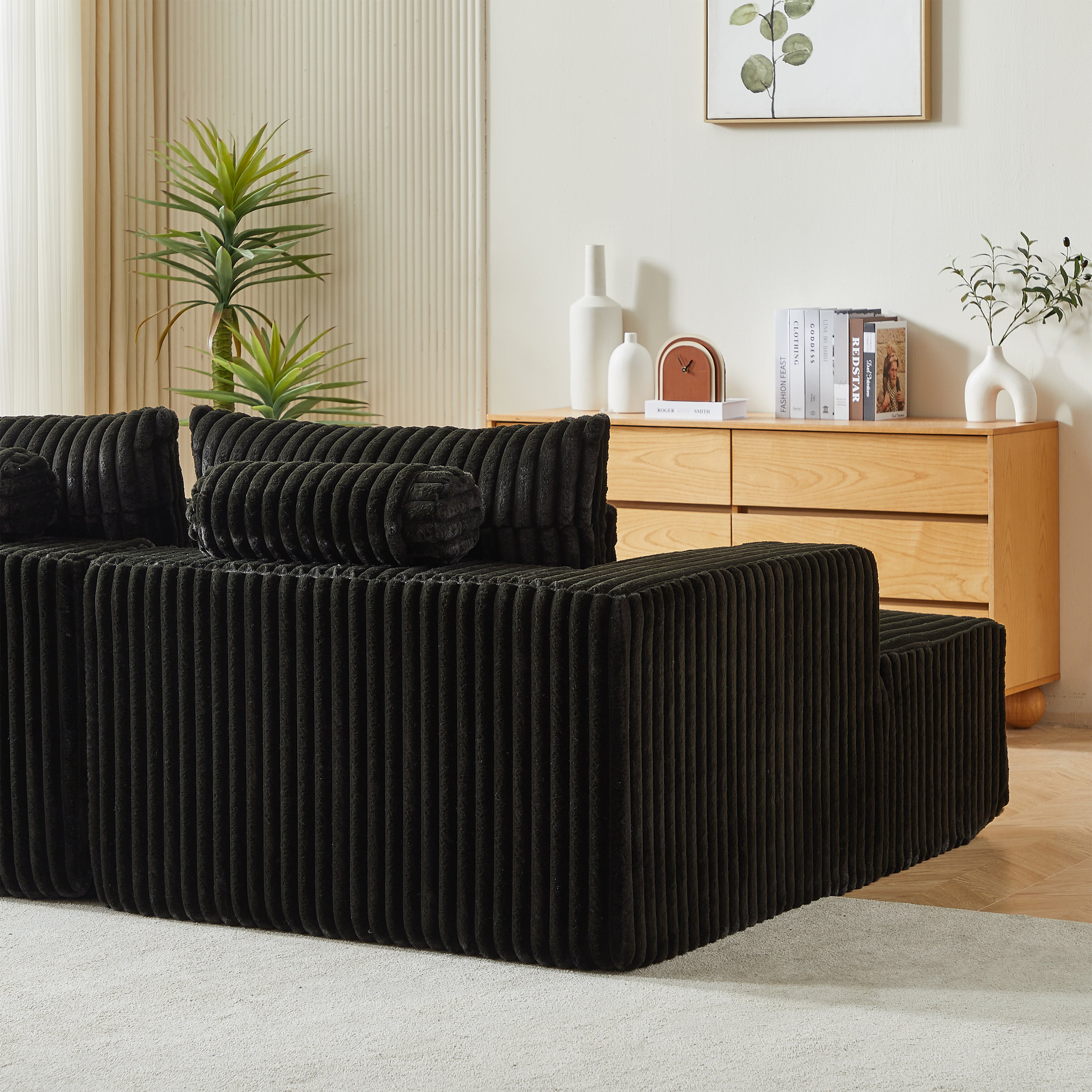 87" Oversized Sectional Lounge Chaise ,No Assembly Required,Cloud