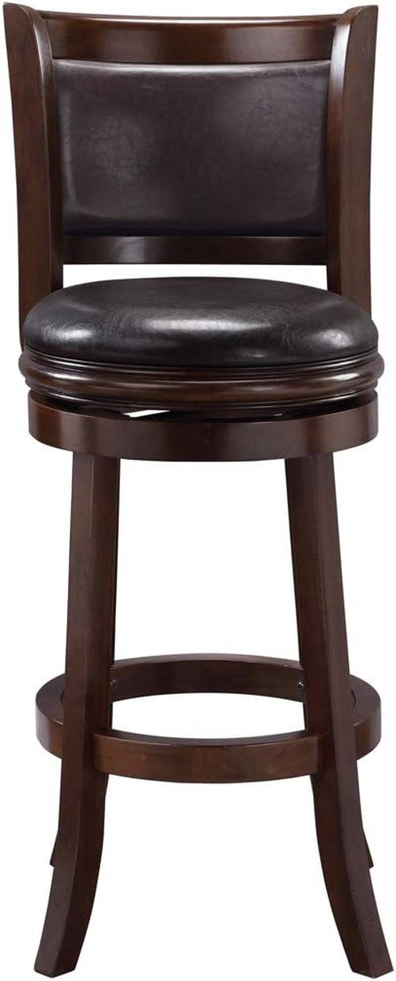 Augusta Bar Height Swivel Stool, 29-Inch, Cappuccino with Dark Brown