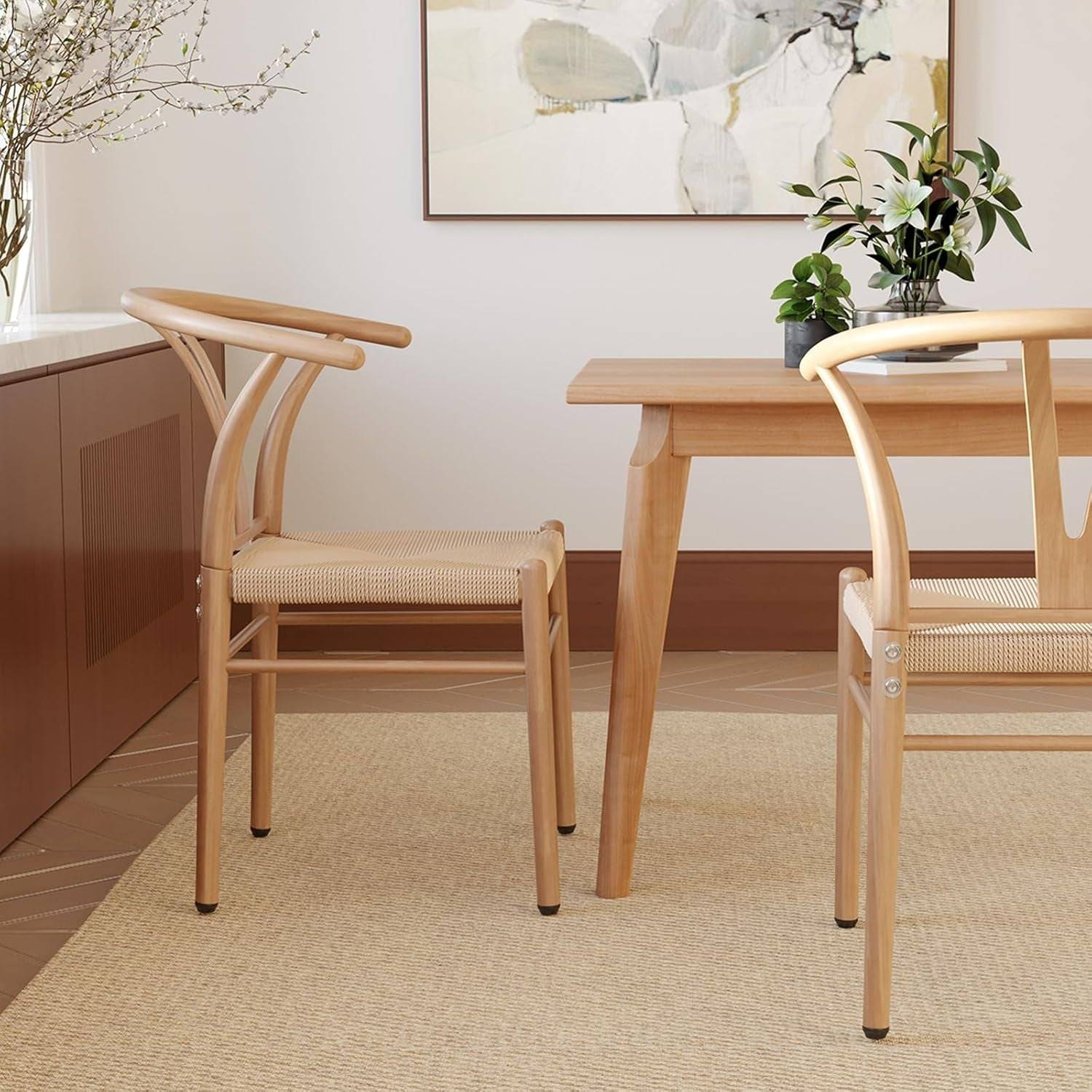 Mid Century Modern Metal Wishbone Dining Room Chairs Set of 2 4 for