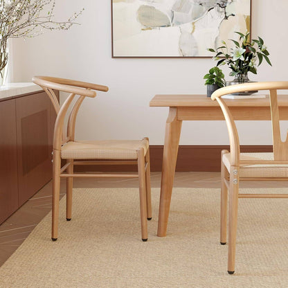 Mid Century Modern Metal Wishbone Dining Room Chairs Set of 2 4 for