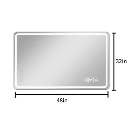 48*32 inch Bathroom Mirror with Led Lights , Anti-Fog Lighted Vanity