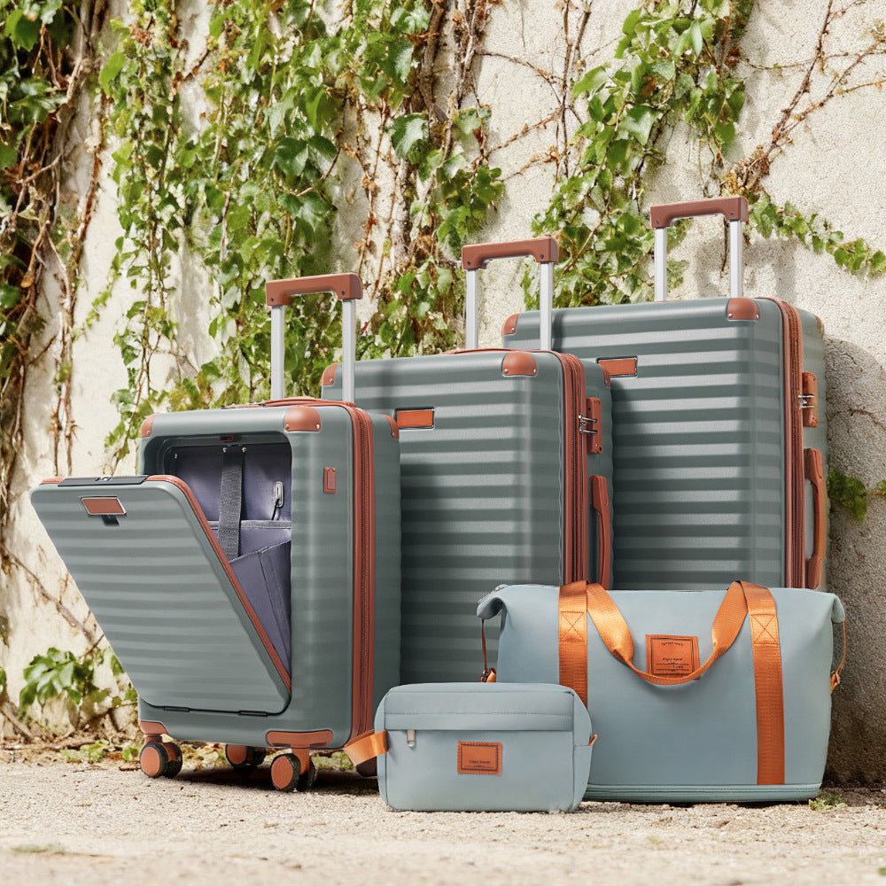 Luggage Sets 5 Piece with Front Opening , Hardside Expandable Carry on