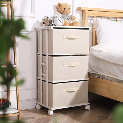 Dresser Tower with 3 Drawers,Fabric Dresser Drawer Organizer