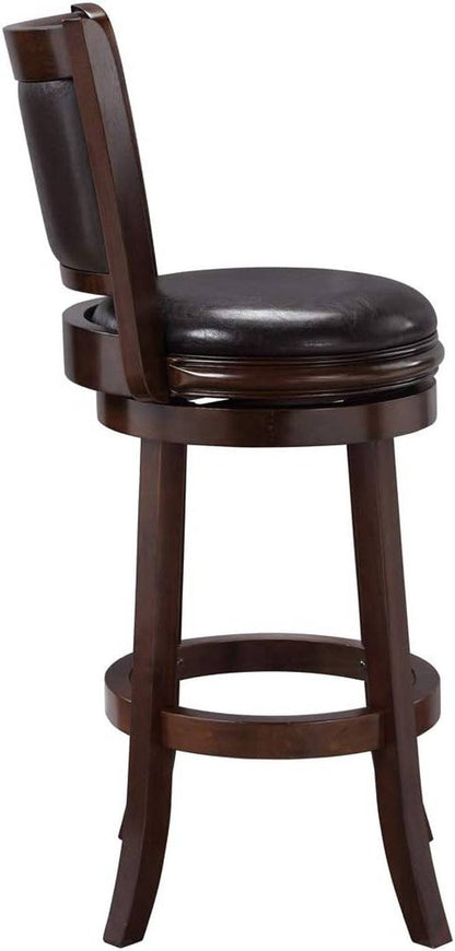 Augusta Bar Height Swivel Stool, 29-Inch, Cappuccino with Dark Brown