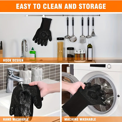 Heat Guard Silicone BBQ Gloves Heat Resistant Non-Slip Grill Gloves 1pc