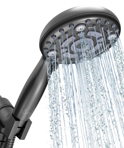 High Pressure 6 Settings Shower Head with Handheld   5&