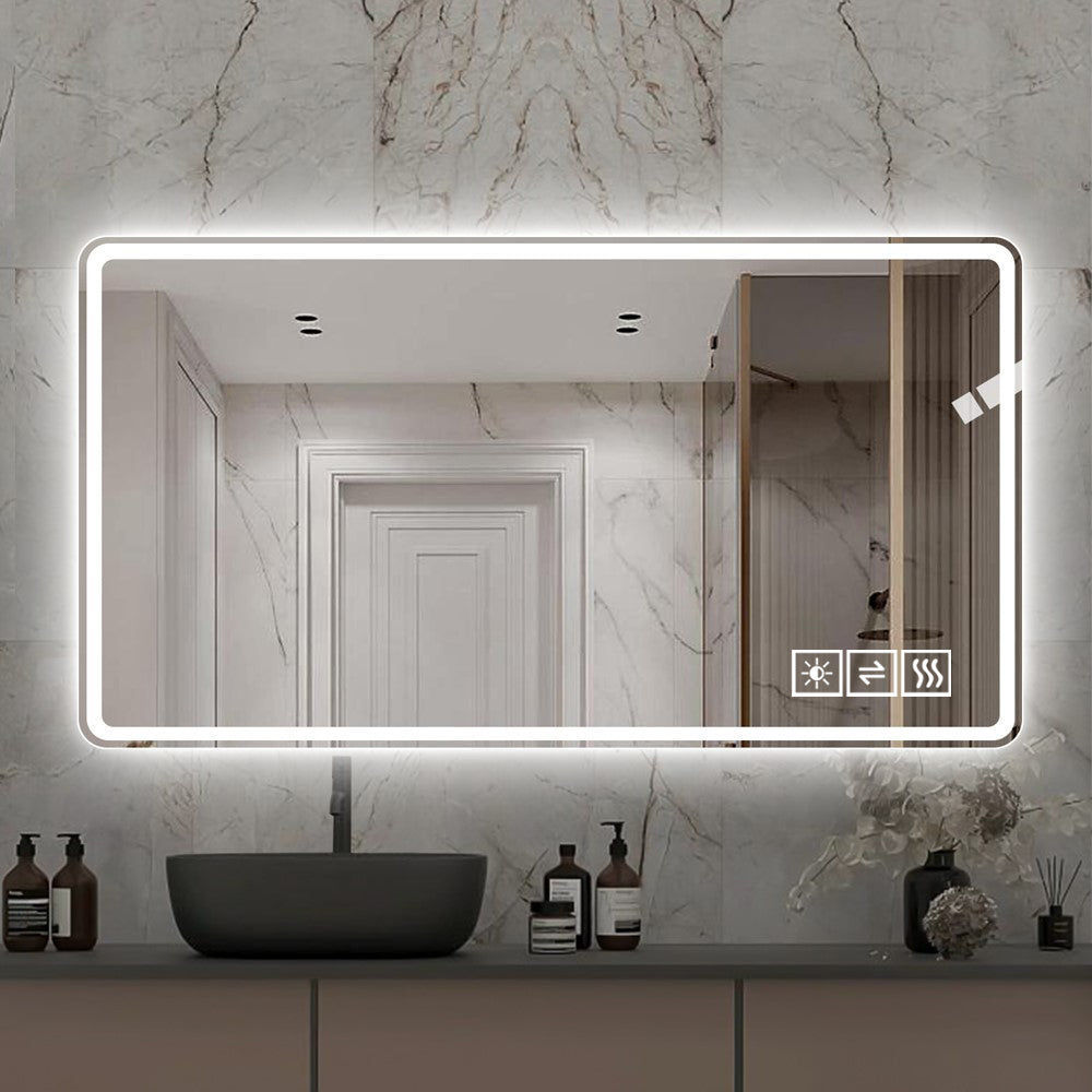 48*32 inch Bathroom Mirror with Led Lights , Anti-Fog Lighted Vanity