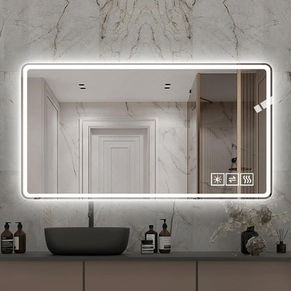 48*32 inch Bathroom Mirror with Led Lights , Anti-Fog Lighted Vanity