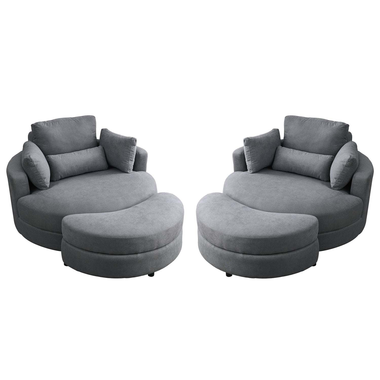Swivel Accent Barrel Modern Dark Grey Sofa Lounge Club Big Round Chair