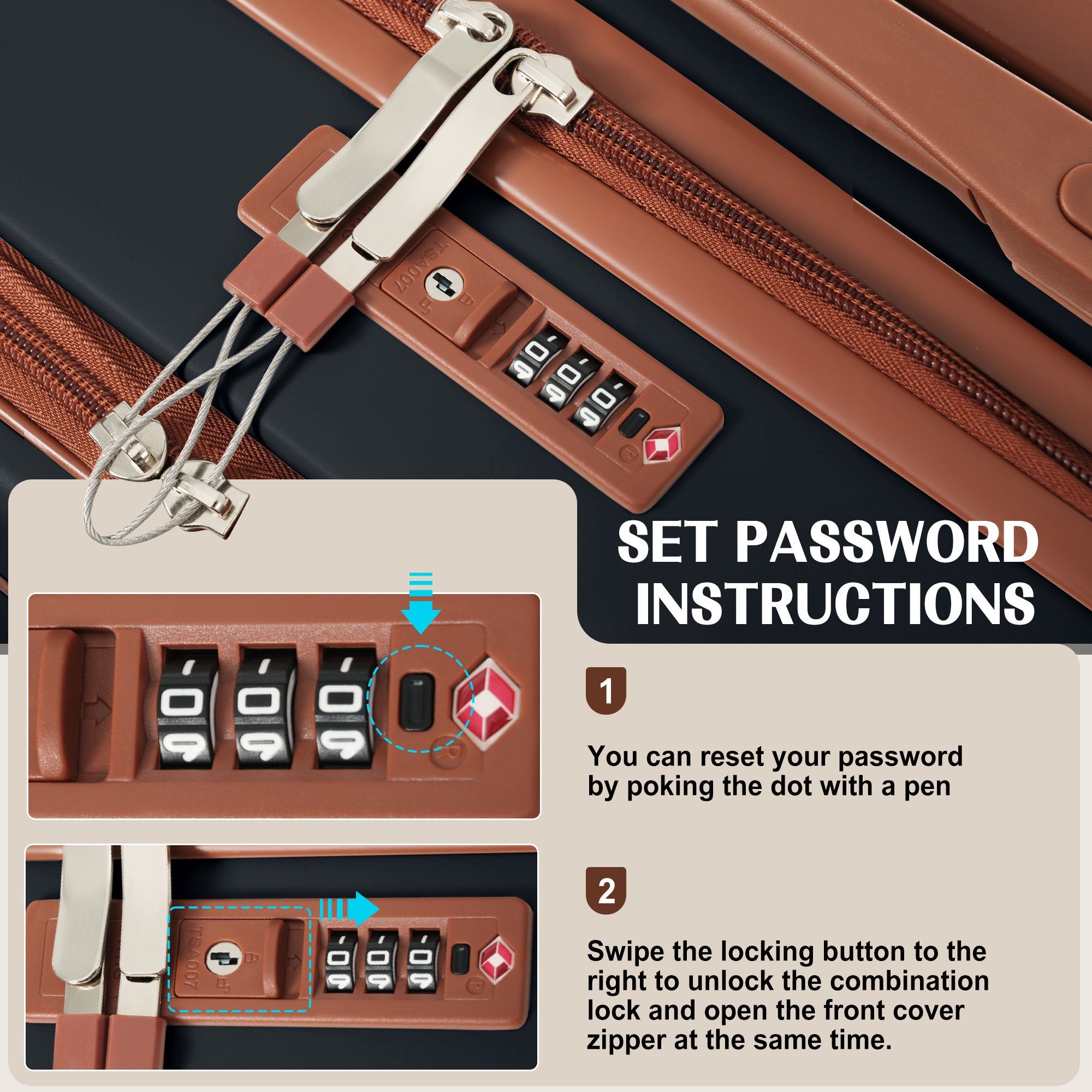 Luggage Set of 3, 20inch with USB Port, front opening design Airline