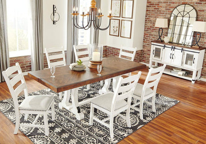 Valebeck Farmhouse Rectangular Extension Dining Table, Fits up to 8,