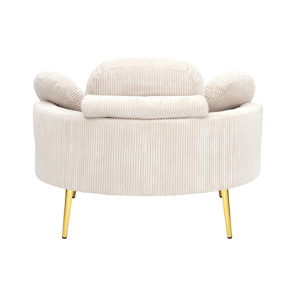 61 inches beige comfortable seat, small sofa with small end table,