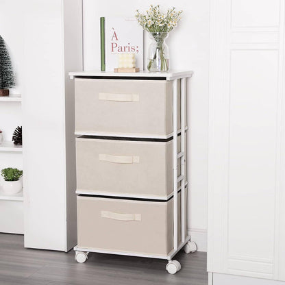 Dresser Tower with 3 Drawers,Fabric Dresser Drawer Organizer
