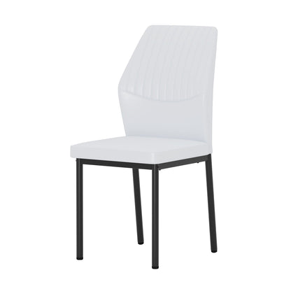 Luxury Simple Chair - Set of 4 White PU Material High Resilience
