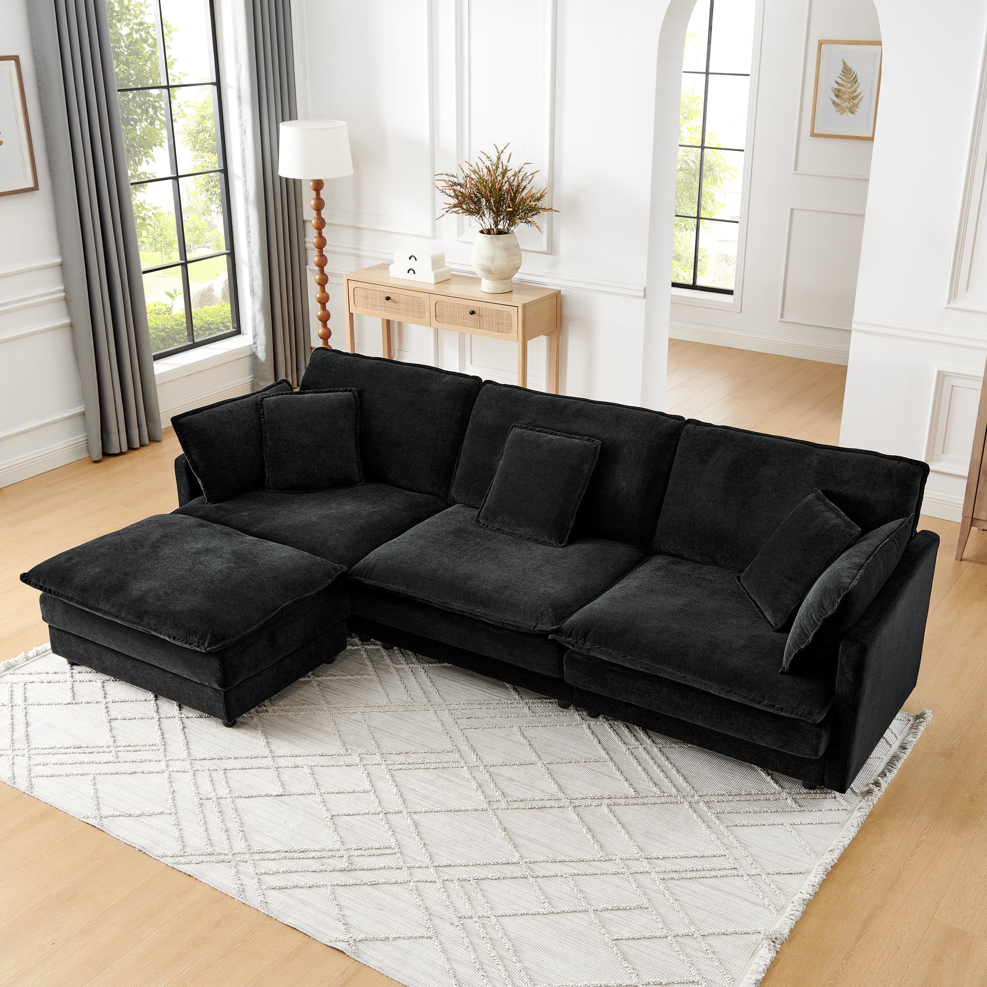 Modern Home Living Room L-Shaped Sectional Sofa Couches with Storage
