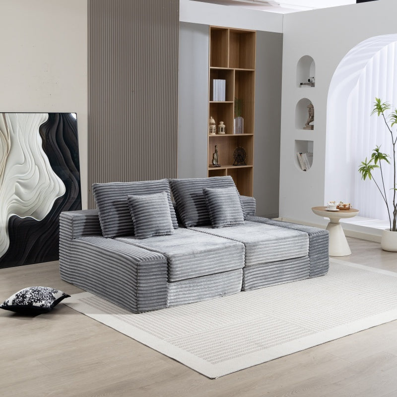 Double Lounge Chaise,Cloud Plush Sofa Bed,Upholstered Boneless Cloud