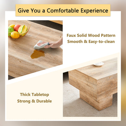 Modern Simple Light Wood Texture MDF Coffee Table - 43.3&