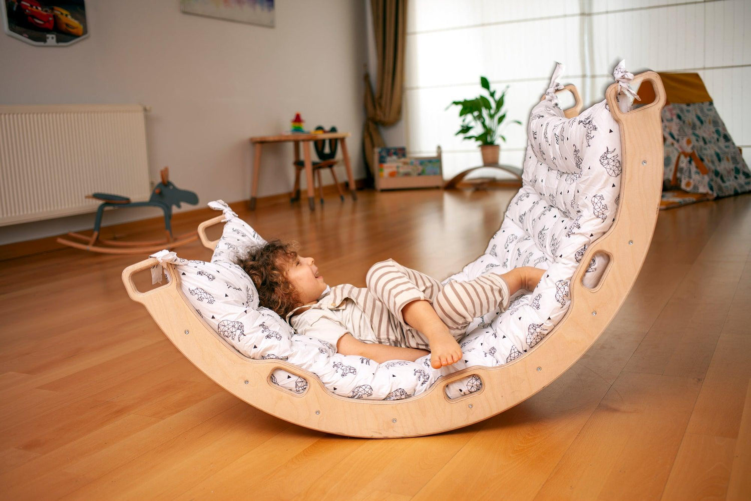 Climbing Arch Rocker with Origami Pillow | Montessori Play Set