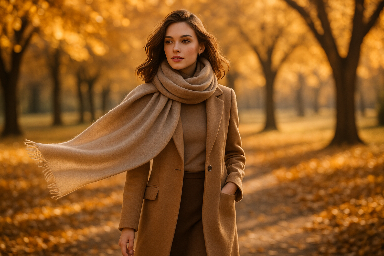 Orange Pashmina Winter Scarf 6 Ft Long