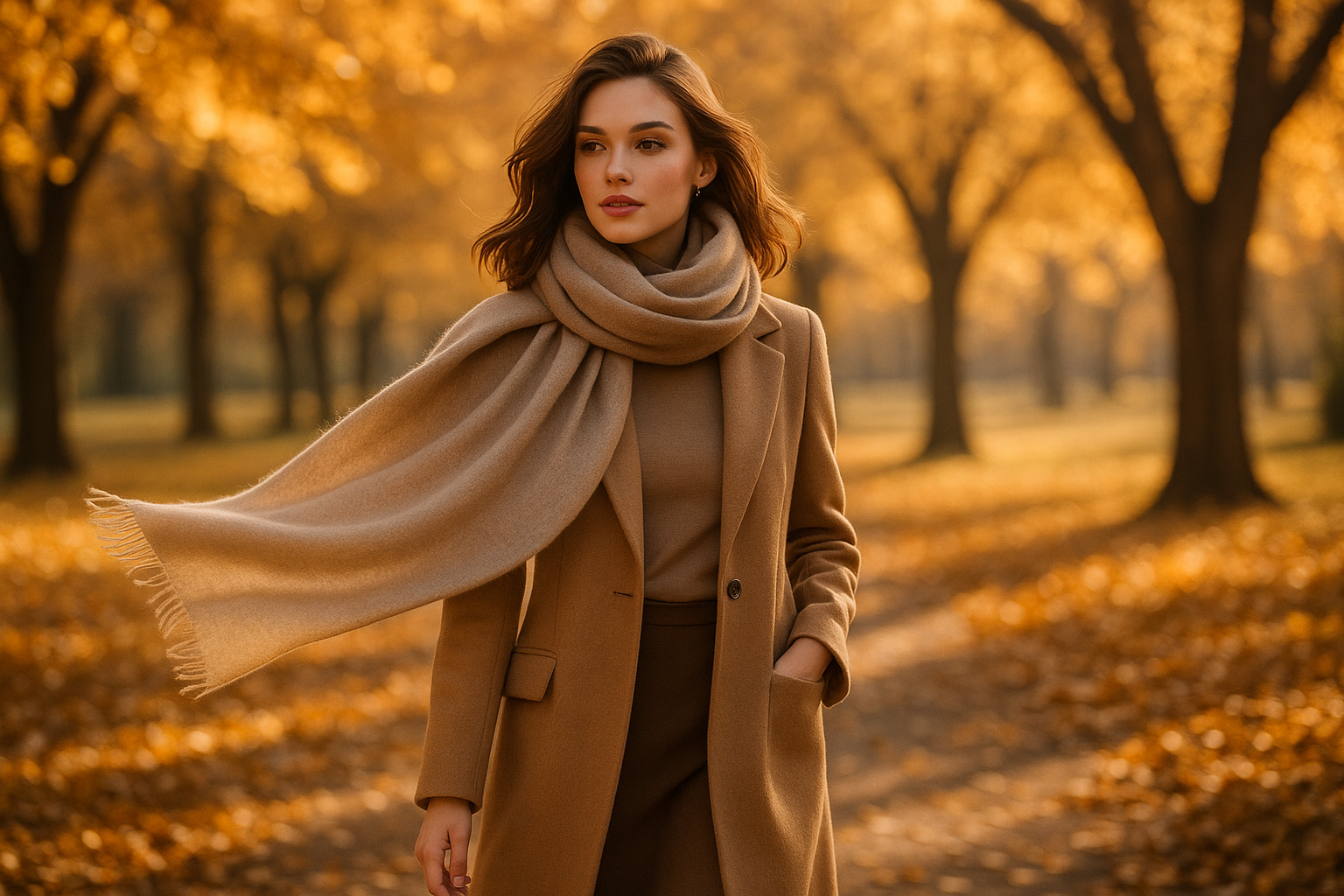 Orange Pashmina Winter Scarf 6 Ft Long
