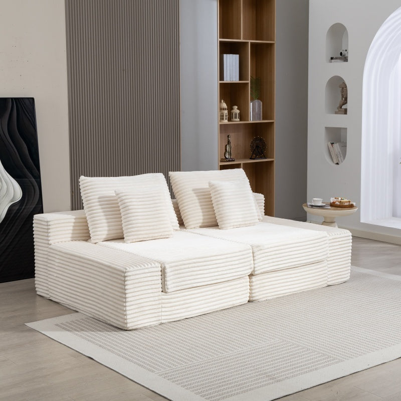 Double Lounge Chaise,Cloud Plush Sofa Bed,Upholstered Boneless Cloud